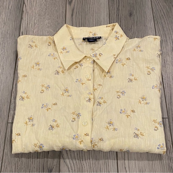 Vintage Land's End 100% Linen Shirt Women’s Size 18 R Cottage Floral Button Top - Picture 12 of 12